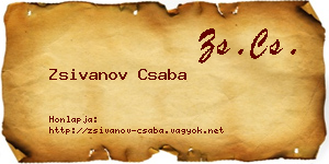 Zsivanov Csaba névjegykártya
