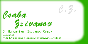 csaba zsivanov business card